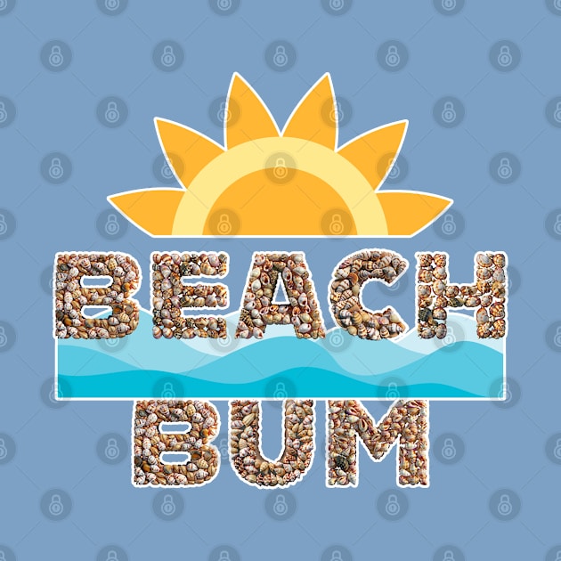 Beach Bum - with lettering in sea shells by ToochArt