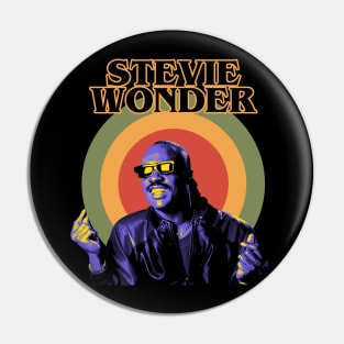 Stevie Wonder Retro Aesthethic Neon Purple Pin