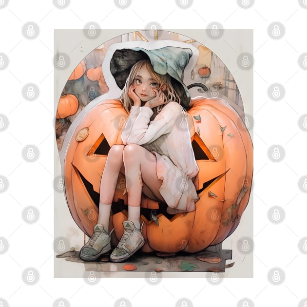 Halloween Pumpkin Girl by AestheticsArt81