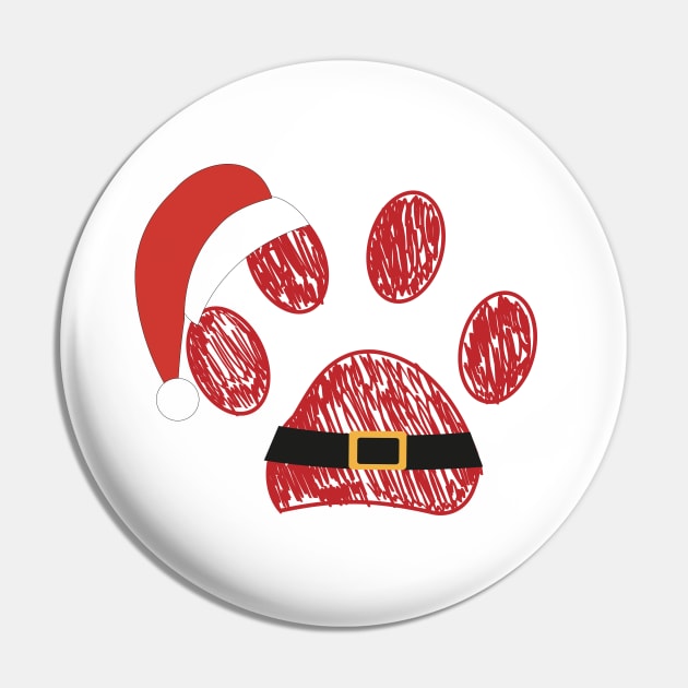 paw prints Santa Claus hat Pin by GULSENGUNEL