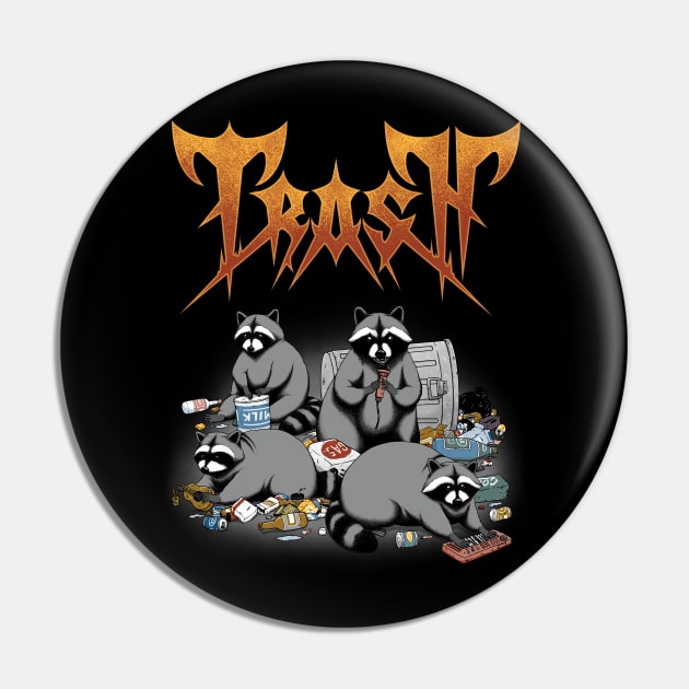 Trash Metal Raccoons Pin by pigboom