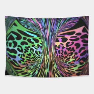 Animal Print Rainbow Leopard Trippy Tapestry