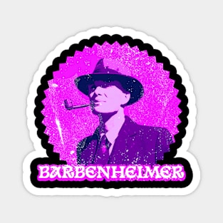 barbenheimer - circle pink Magnet