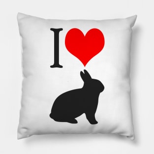 I (Heart) Rabbits Pillow