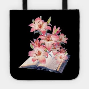 Book Of Flower, Flower Book, Flower And Book Tote