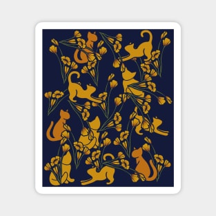 Cats in Flowers Magnet