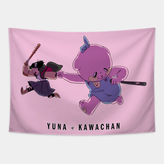 Yuna & Kawachan - Leap Tapestry by LaurenS