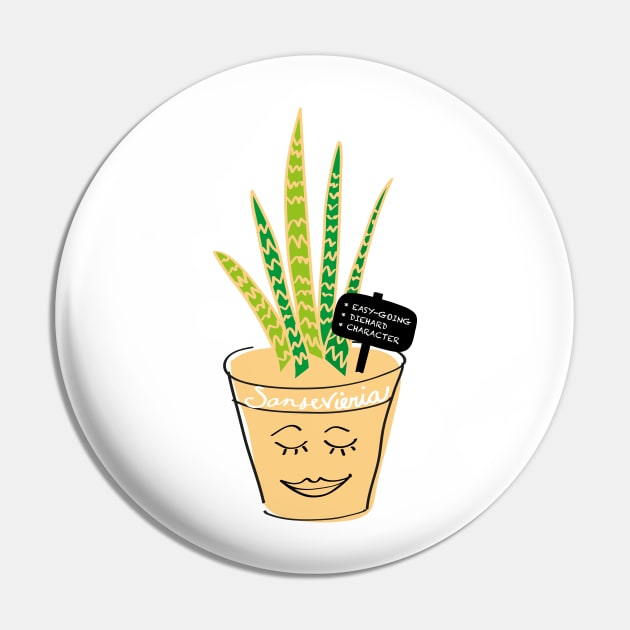 Plant Friends: Snake Plant Pin by Pinkdeer