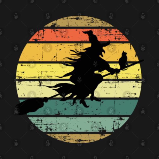 witch riding broom aesthetic