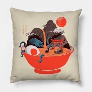 Ramen and Kraken Landscape Pillow