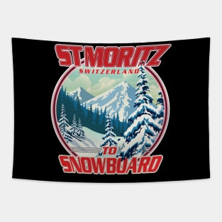 St Moritz Switzerland to Snowboard Tapestry