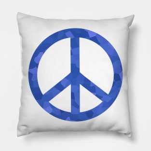 Peace Sign Blue Pillow