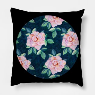 Simple Pink Rose Oil Painting Pattern Pillow