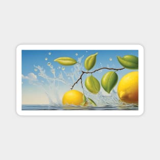 lemon surrealist painting Magnet