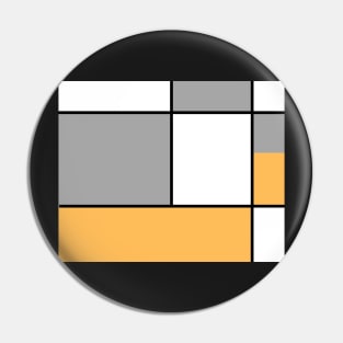 Squares and Rectangles  Gold , Grey, and White Pin