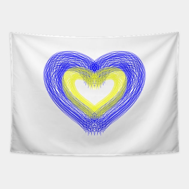 Ukrainian Flag Ukraine Heart Tapestry by Ankerd