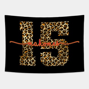 Patrick Mahomes Leopard Print Number 15 Tapestry