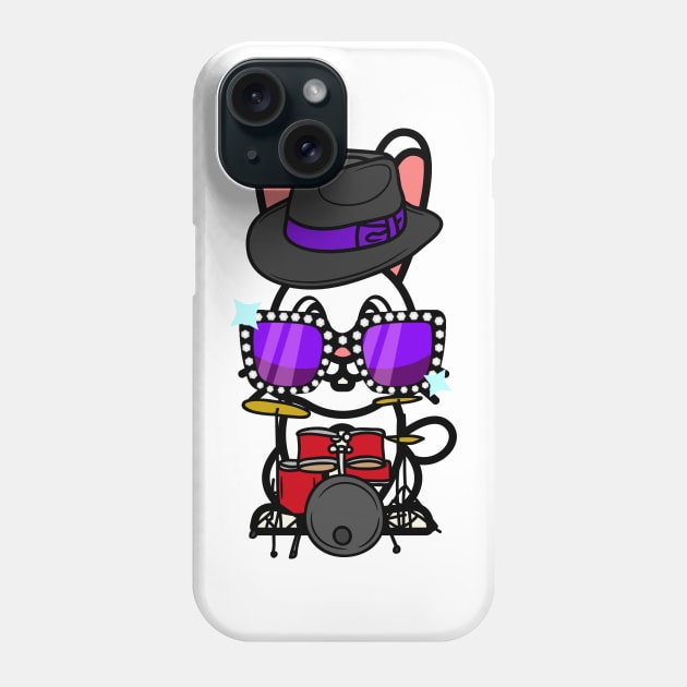 Funny bunny is playing the drums Phone Case by Pet Station