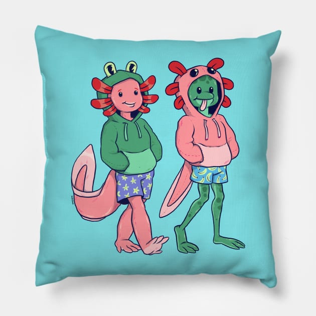 Amphibious Friends Pillow by JenniferSmith