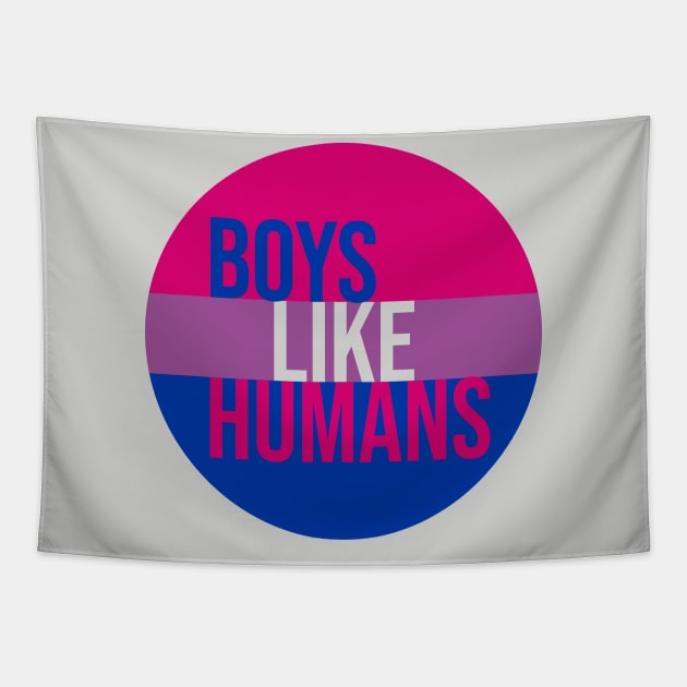 Boys Like Humans - Bisexual Pride Flag Tapestry by ursoleite