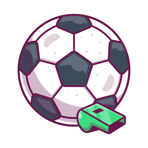 Soccer ball with whistle cartoon by Catalyst Labs