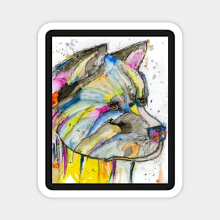 Colorful Akita dog Magnet