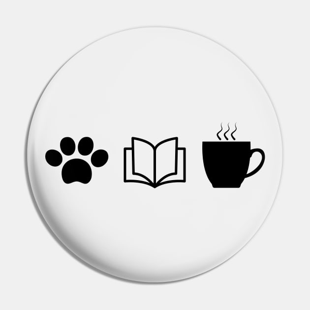 Dogs, Books and Coffee Cute Gift 2020 Pin by Zen Cosmos Official