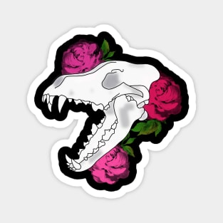 Floral Wolf Skull Magnet