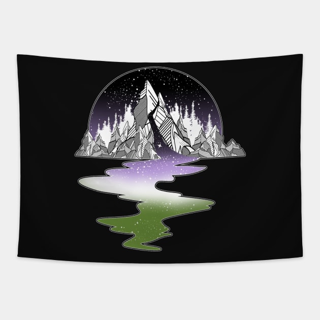 Genderqueer Mountain River Tapestry by Psitta