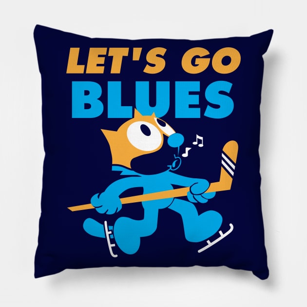 Lets Go Blues Pillow by Sofiia Golovina