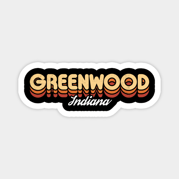 Retro Greenwood Indiana Magnet by rojakdesigns