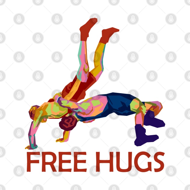 wrestling free hugs by rifaisetyo