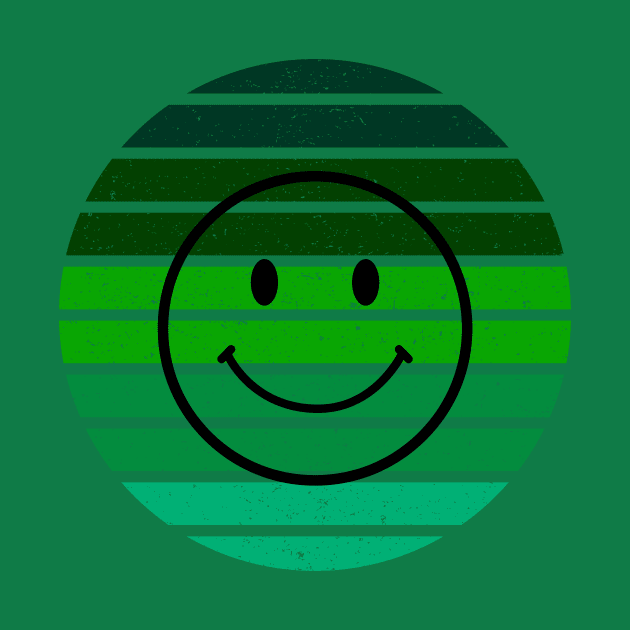 Green retro sunset St Patricks Day Smiley Guy by WearablePSA