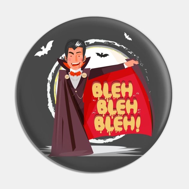 Vampire Scary and Spooky Happy Halloween Funny Graphic Pin by SassySoClassy