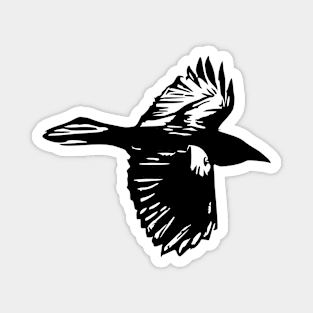 Raven Flying Drawing Crow Magnet