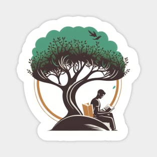 Book Reading under a Tree - Designs for a Green Future Magnet