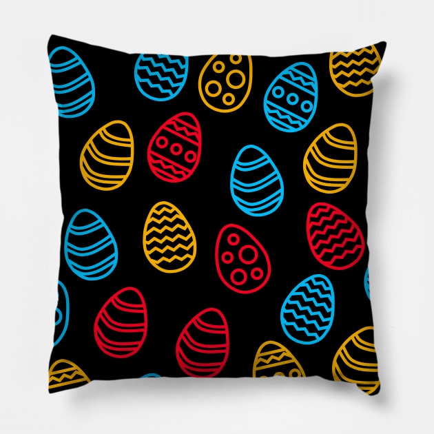 Happy eastern day illustration Pillow by NikRonGrafics