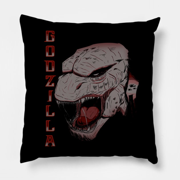 GODZILLA: THE GOD Pillow by auka.silva