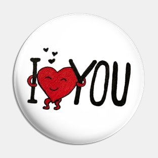 I love you cartoon Pin