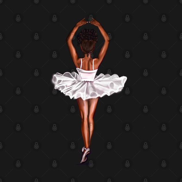 African American ballerina in white tutu #011- brown skin ballerina. Top 100 of the best. by Artonmytee