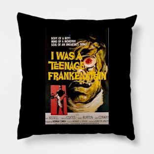 Classic Horror Movie Poster - I Was a Teenage Frankenstein Pillow