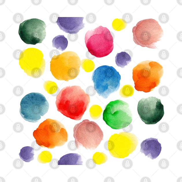 watercolor pattern.  hand painted watercolor circles _2 by lisenok
