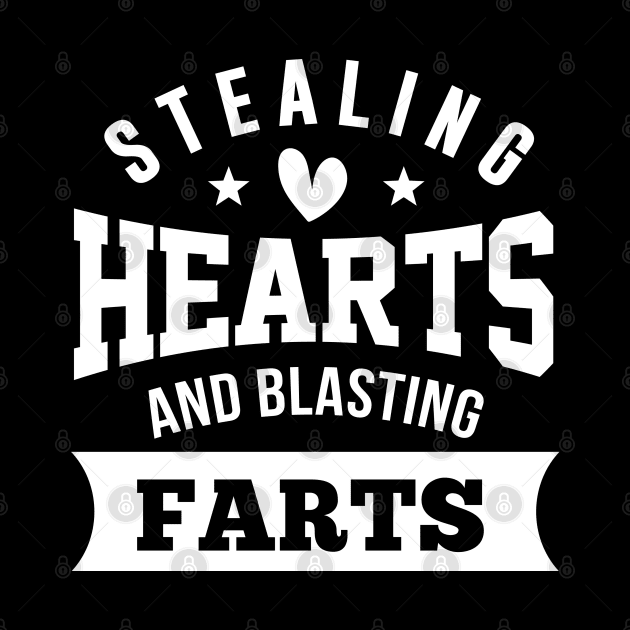 Stealing Hearts & Blasting Farts Kids T-Shirt by pako-valor