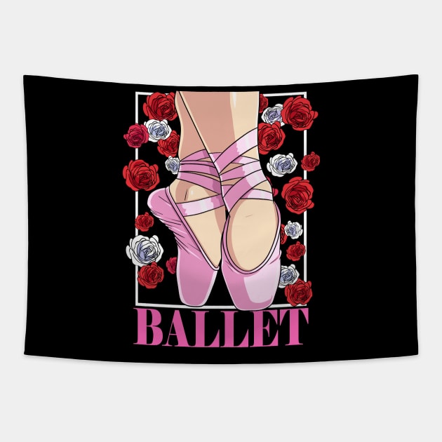 Ballet Dancer Ballerina Pointe Shoes Dance Tapestry by Noseking