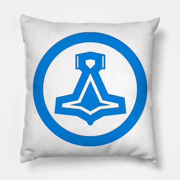 The Blue Hammer Pillow by J. Rufus T-Shirtery