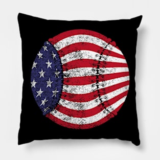 American Flag Patriotic USA 4th of July Baseball Team Pillow