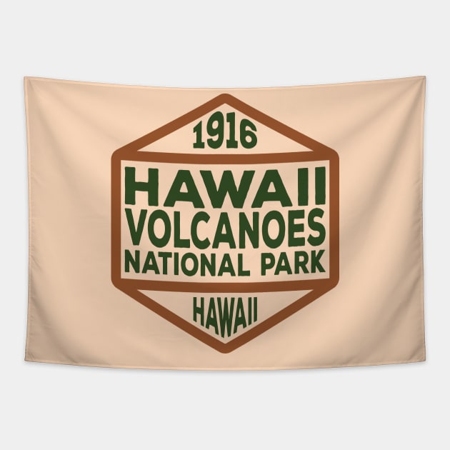 Hawaii Volcanoes National Park badge Tapestry by nylebuss