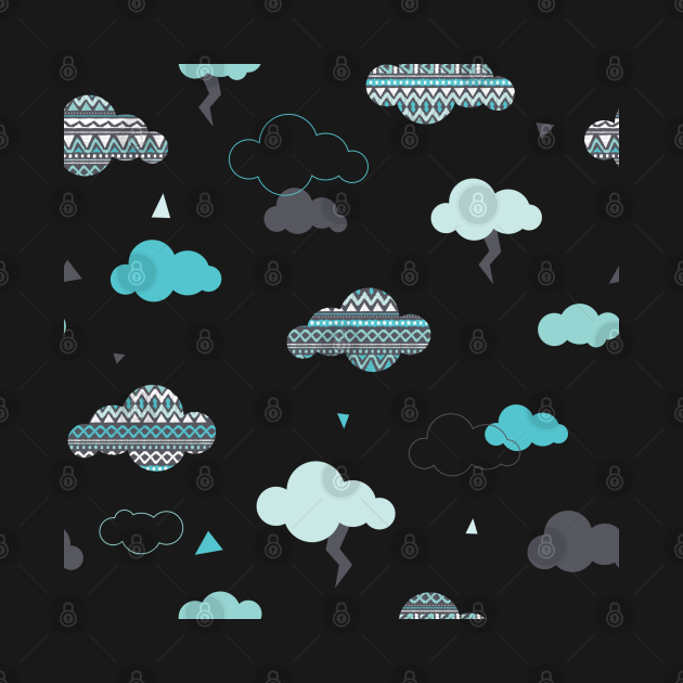 Disover Dreamy Aztec Clouds And Thunderbolt - Clouds - T-Shirt