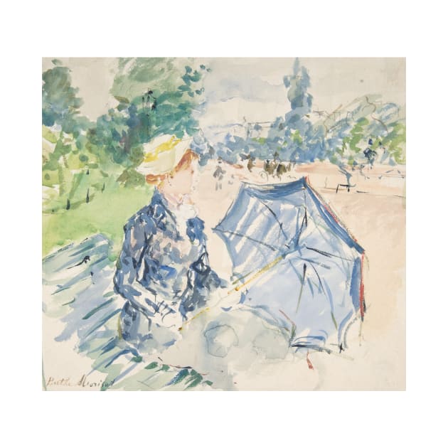 A Woman Seated at a Bench on the Avenue du Bois by Berthe Morisot by Classic Art Stall