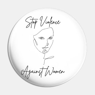 Stop Violence Against Women - LineArt Pin